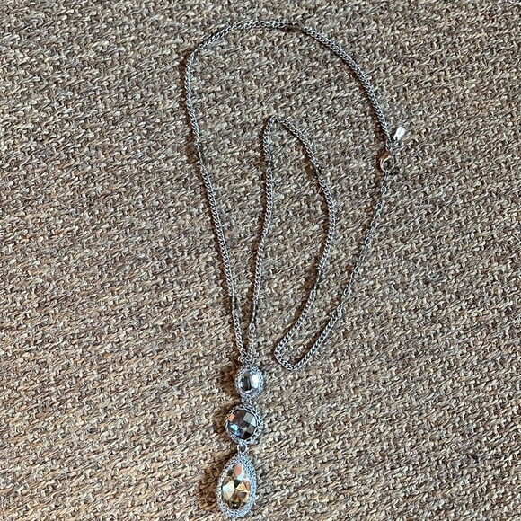 Vintage CHICOs Statement Necklace Vibes Medieval Look Steampunk Crystal Gray NEW - Picture 16 of 16